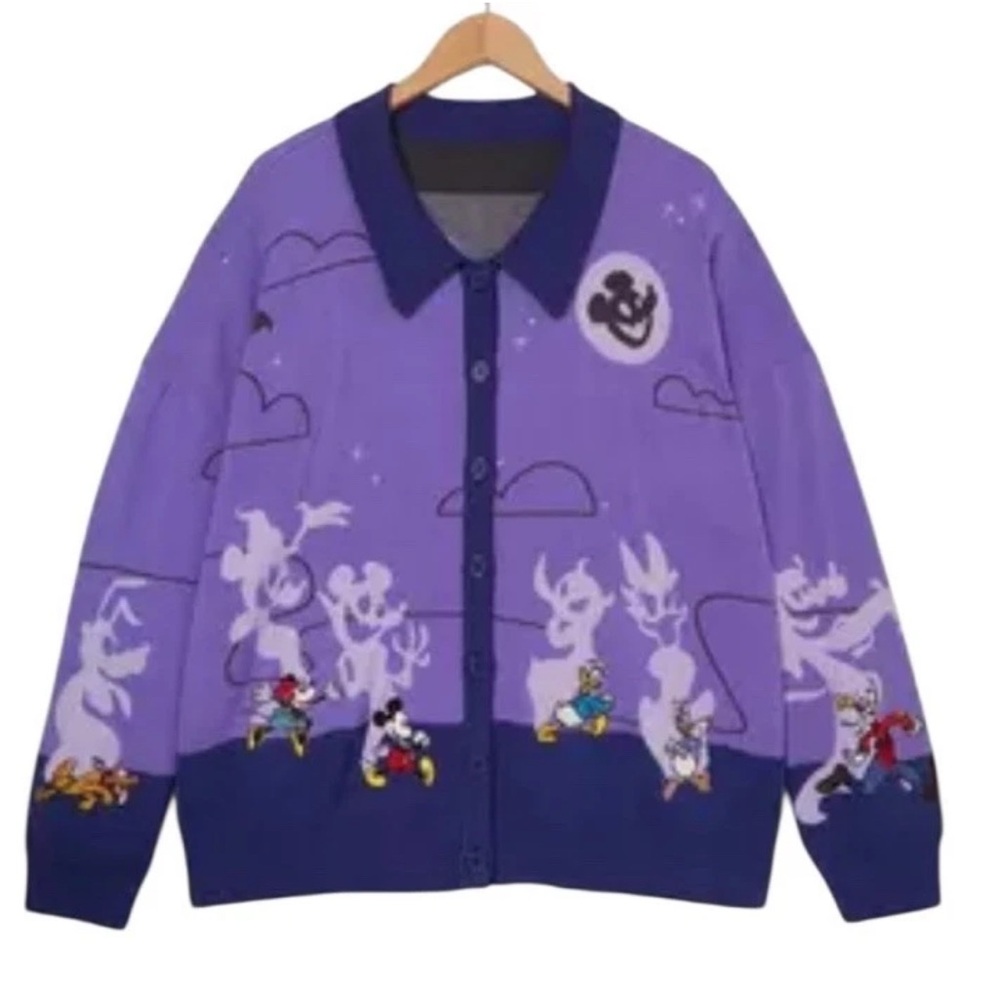 NWT Disney Mickey & Friends Halloween Parade Women's plus sz 2 Cardigan sweater